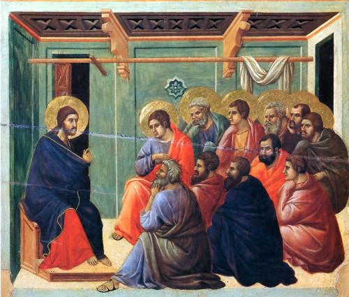 'Christ Preaches the Apostles' (1311 AD) by Duccio, in Museo dell Opera del Duomo