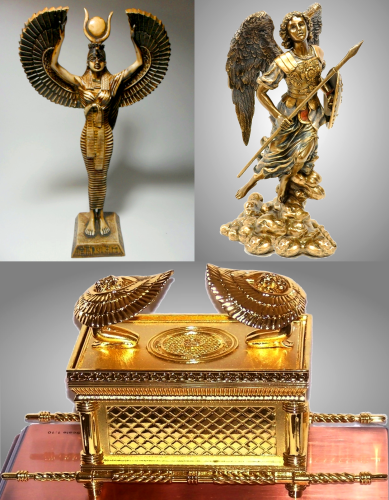 Egyptian Angel (ca. 3,000 BC), Catholic Angel (ca. 300 AD), Biblical Ark of the Covenant Angels